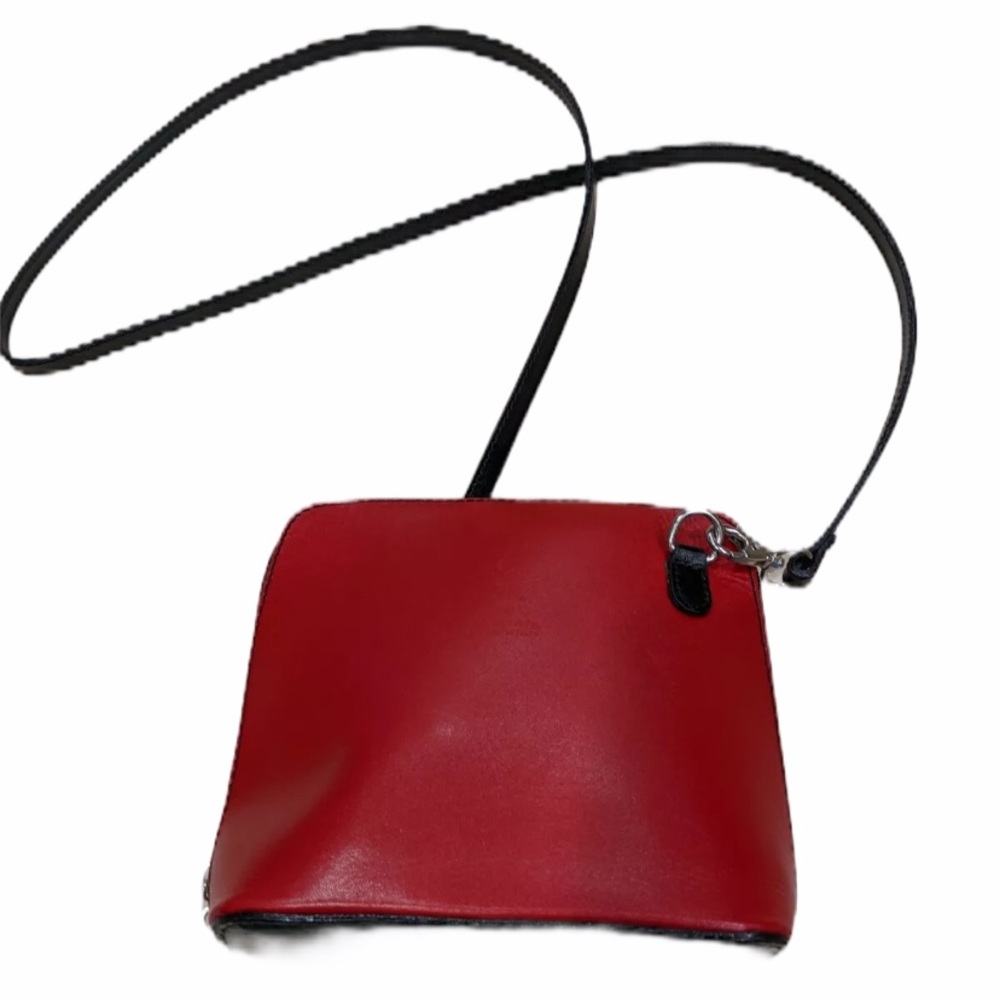 Vera Pelle Crossbody Made in Italy Red